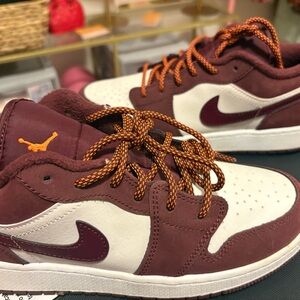 Nike Kids' Burgundy and White Sneakers